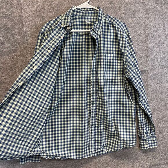 BODEN Shirt Men's Large Blue Green Check Long Sleeve Button Down Collared Work - Picture 13 of 16